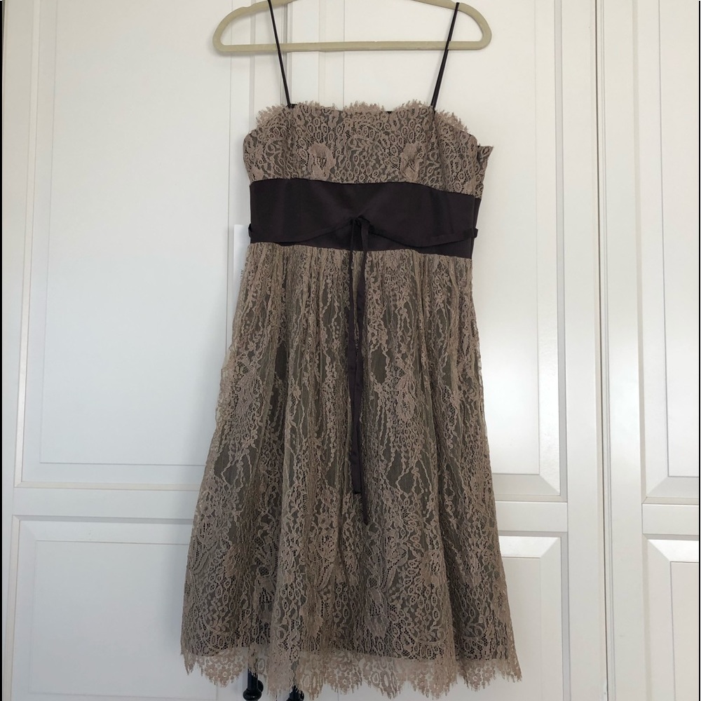 Brown silk dress NWT Saks Fifth Ave